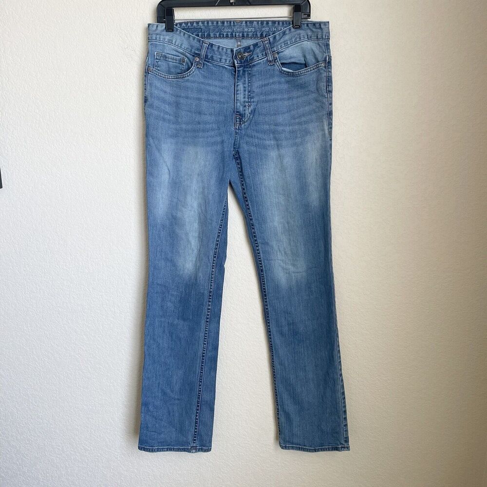 Calvin Klein Jeans Womens Size 32 Blue Wash Straight Leg Fit Spring Casual
